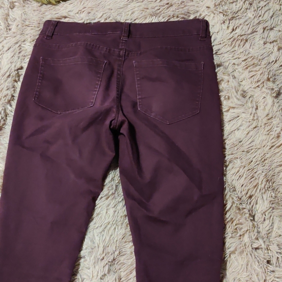 Burgundy Mid-Rise Skinny Pants - Picture 4 of 5
